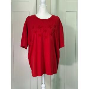 Separate Issue Red Star Embroidered Top - Plus Size 26W